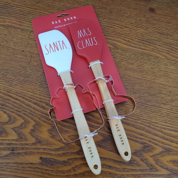 Rae Dunn Other - Rae Dun Spatula Cookie Cutter Santa Red White